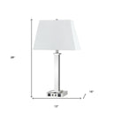 Metal USB Table Lamp With White Shade - Nickel