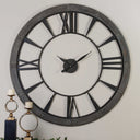 Uttermost Ronan Wall Clock Large Dark Brown – oversized dark rustic bronze finish with rust gray frame