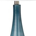 Glass Table Lamps With White Empire Shade (Set of 2) - Blue And White