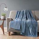 Heated Plush - Throw - Sapphire Blue