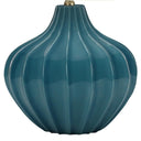 Ceramic Gourd Table Lamp With Cream Empire Shade - Blue - HomeRoots - Table Lamps - Elite Enclave Home