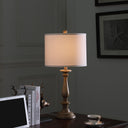 Rustic Candlestick Table Lamp With White Shade - Taupe Cream