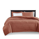Quebec - 3 Piece King/California King Reversible Quilt Set - Clay Red