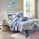 Cloud - Reversible Coverlet Set - Blue