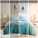 Brielle - Twin Ombre Shaggy Long Comforter Mini Set - Blue