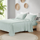 300 Thread Count Organic Cotton - King Deep Pocket Sheet Set - Aqua