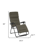 26" Steel Outdoor Zero Gravity Chair With Gray Cushion - Gray