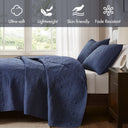 Quebec - Reversible Coverlet Set - Navy