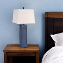 Table Lamp With White Shade (Set of 2) - Blue