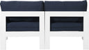 Nizuc - Outdoor Patio 2 Seat Armless Modular Sofa With White Frame - Meridian Furniture - Stationary Sectionals- Elite Enclave Home