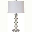 Solid Wood Bedside Table Lamp With White Shade - Black