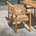 Wood And Rattan Indoor Outdoor Dining Chairs (Set of 2) - Natural