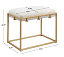 Paradox - Small Shearling Bench - Gold & White