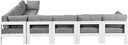 Nizuc - Outdoor Patio 8 Piece Modular Sectional With White Frame - Meridian Furniture - Stationary Sectionals- Elite Enclave Home