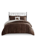 Alton - King Down Alternative Comforter Set - Brown / Ivory