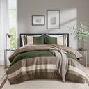 Boulder Stripe - Twin/Twin Long Pieced Comforter Set - Green - Super Listing - Comforters & Sets - Elite Enclave Home