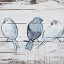 Perched Birds - Hand Painted Plank - White / Gray - Madison Park - Canvas Art - Elite Enclave Home