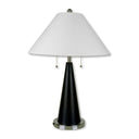 28" Metal Bedside Table Lamp With White Shade - Black