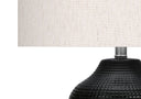 Ceramic Urn Table Lamp With Ivory Drum Shade - Black - HomeRoots - Table Lamps - Elite Enclave Home