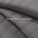 Logan - Twin/Twin Long Striped Comforter Set - Charcoal