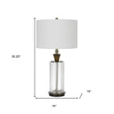 30" Metal Table Lamp With Empire Shade - Clear White - HomeRoots - Table Lamps - Elite Enclave Home