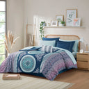 Loretta - Twin Long Comforter And Sheet Set - Navy