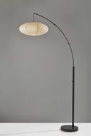Arc Floor Lamp With Beige Solid Color Globe Shade - Black - HomeRoots - Floor Lamps - Elite Enclave Home