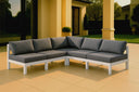 Nizuc - Outdoor Patio 5 Piece Modular Sectional With White Frame - Meridian Furniture - Stationary Sectionals- Elite Enclave Home