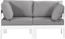 Nizuc - Outdoor Patio 2 Seat Modular Sofa With White Frame - Meridian Furniture - Stationary Sectionals- Elite Enclave Home