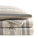 Cozy Cotton Flannel - Printed Queen Sheet Set - Gray / Taupe Nordic