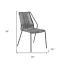 22" Metal Outdoor Dining Chair (Set of 2) - Gray