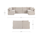Fable - 6 Piece Slipcover Dining Banquette U - Shape - Beige - Moe's Home Collection - Stationary Sectionals - Elite Enclave Home