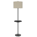 Tray Table Floor Lamp With Beige Drum Shade - Bronze - HomeRoots - Floor Lamps - Elite Enclave Home
