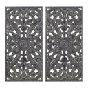Botanical Panel - Carved Wall Decor (Set of 2) - Antique Blue - Madison Park - Wall Decor - Elite Enclave Home