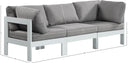 Nizuc - Outdoor Patio 3 Seat Modular Sofa With White Frame - Meridian Furniture - Stationary Sectionals- Elite Enclave Home