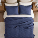 Quebec - Queen Reversible Bedspread Set - Navy
