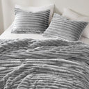 Avril - Twin/Twin Long Fluffy Ribbed Plush Comforter Set - Gray - Intelligent Design - Comforters & Sets - Elite Enclave Home