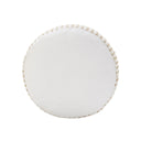 Jute Round Geometric Pouf Ottoman - White