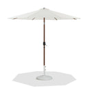 Fiji - Aluminum Patio Umbrella With Round White And Teak Base