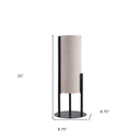Metal Bedside Lamp With Beige Cylinder Shade - Black - HomeRoots - Table Lamps - Elite Enclave Home