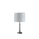 18" Metal Table Lamp With White Globe Shade - Silver