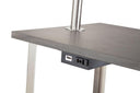 Steel Tray Table Floor Lamp With Square Shade - Silver White - HomeRoots - Floor Lamps - Elite Enclave Home