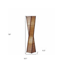 Floor Lamp With Black And Tan Twisted Cylinder Shade - Black - HomeRoots - Floor Lamps - Elite Enclave Home
