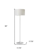 Metal Floor Lamp With White Drum Shade - White - HomeRoots - Floor Lamps - Elite Enclave Home