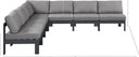 Nizuc - Outdoor Patio 7 Piece Modular Sectional With Gray Frame - Meridian Furniture - Stationary Sectionals- Elite Enclave Home