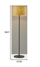 Traditional Shaped Floor Lamp With Brown Drum Shade - Black - HomeRoots - Floor Lamps - Elite Enclave Home