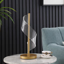 Modern Swirl Metal And Acrylic LED Table Lamp - Gold