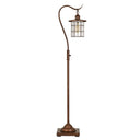 Traditional Shaped Floor Lamp With Rust Transparent Glass Drum Shade - Rust - HomeRoots - Floor Lamps - Elite Enclave Home