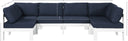 Nizuc - Outdoor Patio 6 Piece Modular Sectional With White Frame - Meridian Furniture - Stationary Sectionals- Elite Enclave Home