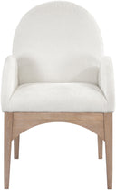 Waldorf - Chenille Dining Arm Chair With Natural Legs - Meridian Furniture - Arm Chairs - Elite Enclave Home